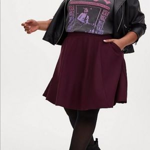 Torrid burgandy skater skirt size 18